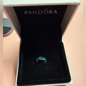Pandora Silver Charm with Blue Crystals